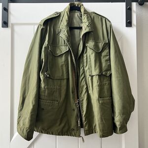 Vintage US Army Cold Weather Field Coat Jacket Green Golden Mfg USA Made SMALL R